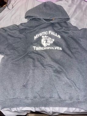 Jerzees Gray Mystic Falls Timberwolves Hooded Sweatshirt